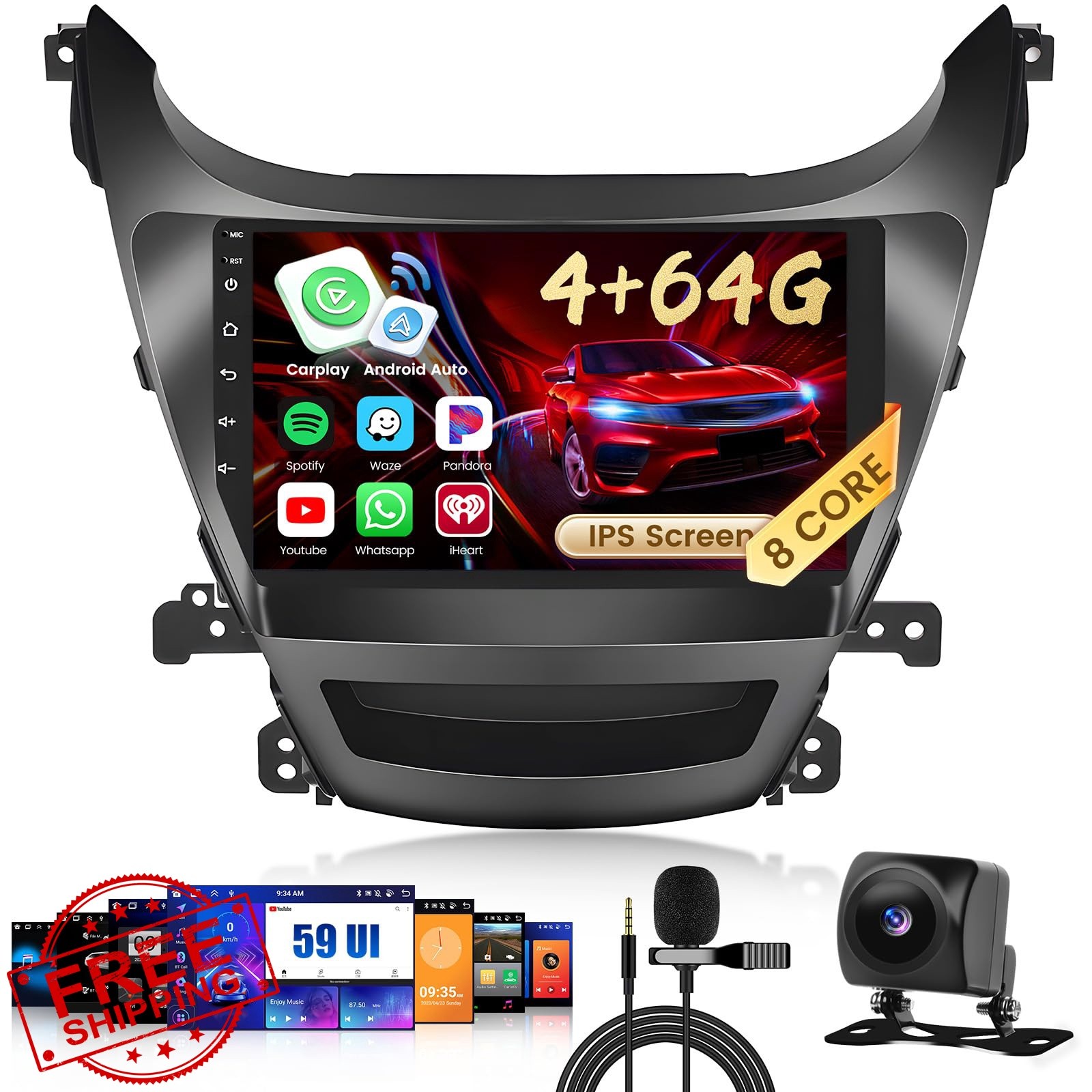 Inefala 4+64G 8 Core Elantra 2014-16 Android Radio