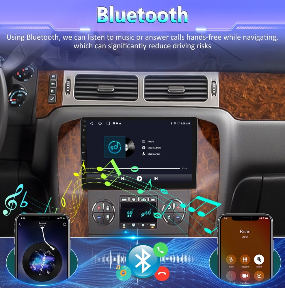 Carplay For GMC Chevy Tahoe Sierra Yukon 2007-2013 Android 13 Car Stereo Radio
