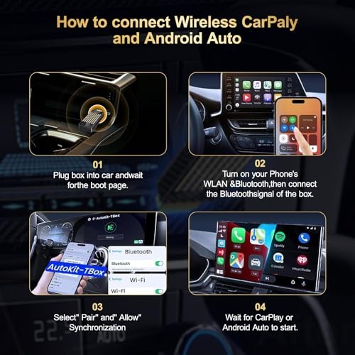Wireless CarPlay & Android Auto Adapter AI Magic Box,Built-in Play Store Gray
