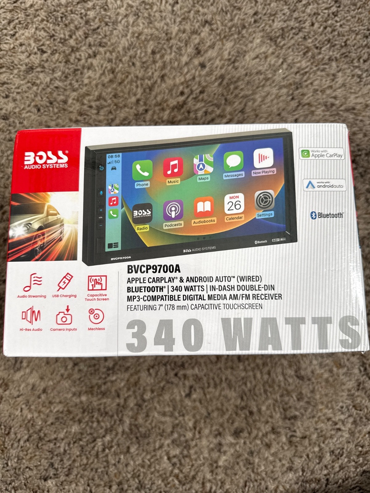 BOSS BVCP9700A-CFL 7″ Touchscreen Car Stereo Apple CarPlay Android Bluetooth