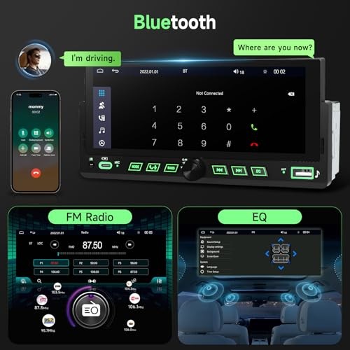 6.86″ Touch Screen Car Stereo with Wireless Carplay & Android