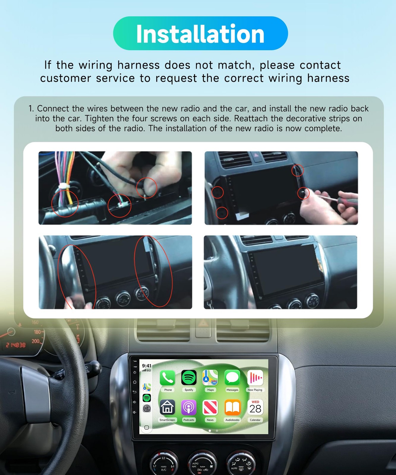 4Core 4G+64G Car Radio for Toyota Corolla 2009-2013 Android Car Stereo Wirele…