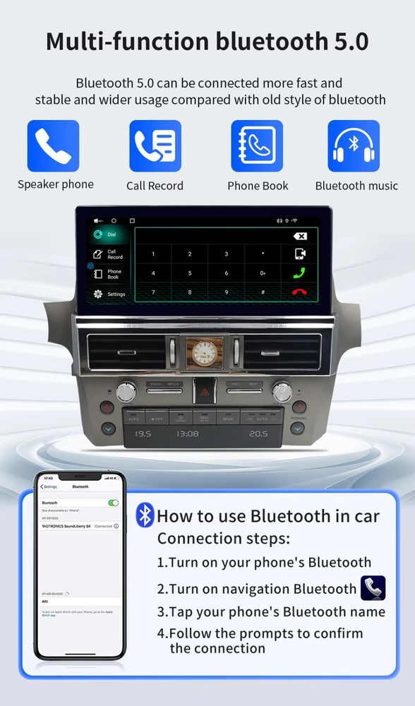 For Lexus GX460 GX400 2010-2022 Android Car Stereo Radio GPS Navi Carplay 12.3″