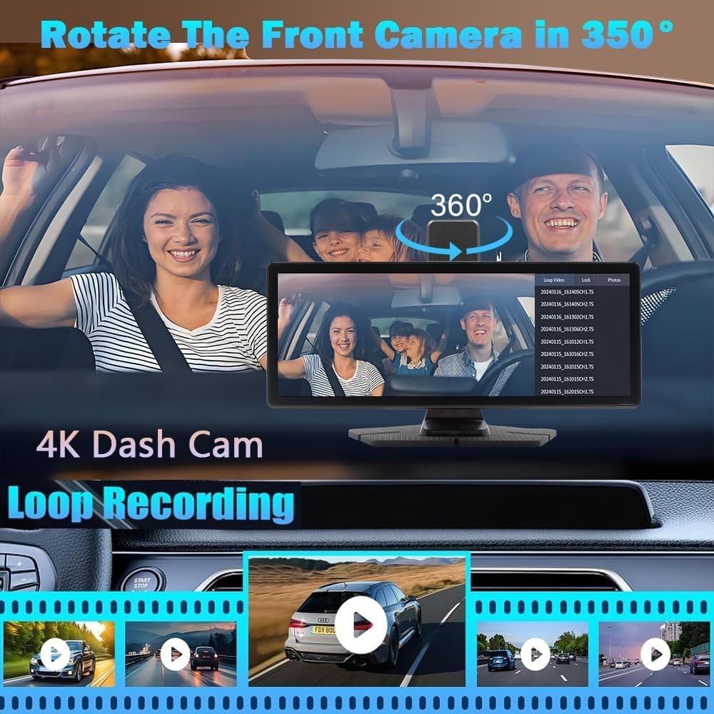 10.26″ 4K Carplay Screen with Backup Camera