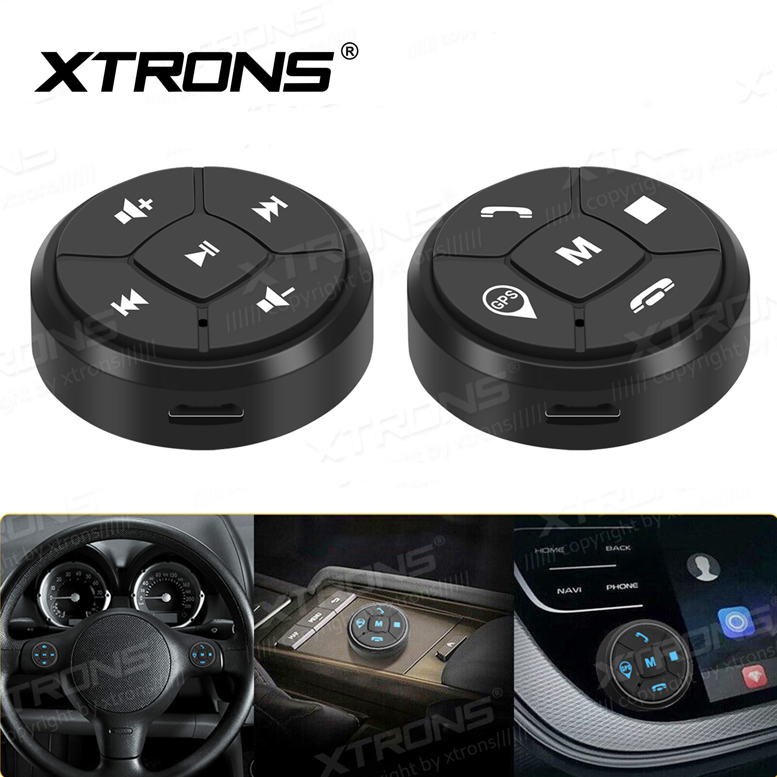 XTRONS Wireless Car Steering Wheel Remote Control Button For Car Stereo DVD GPS