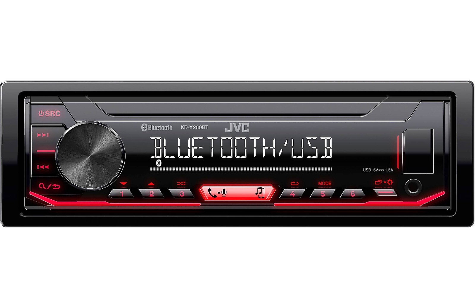 JVC KD-X260BT Bluetooth Media Player iPhone Android Pandora MP3 USB Aux AM FM