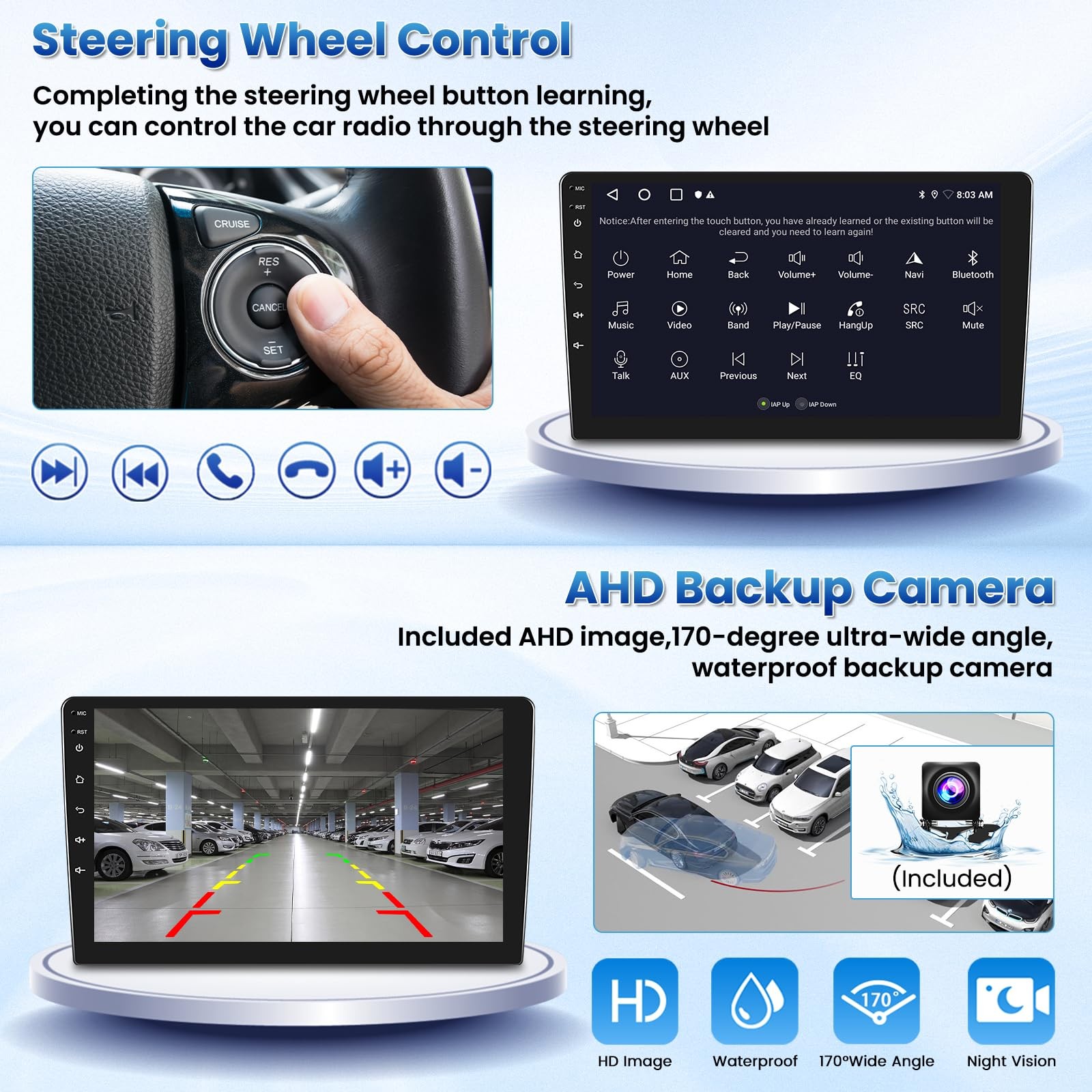 For 2009-2012 RAM Trucks 10.1″ QLED Android 13 Carplay Car Stereo Radio GPS Navi
