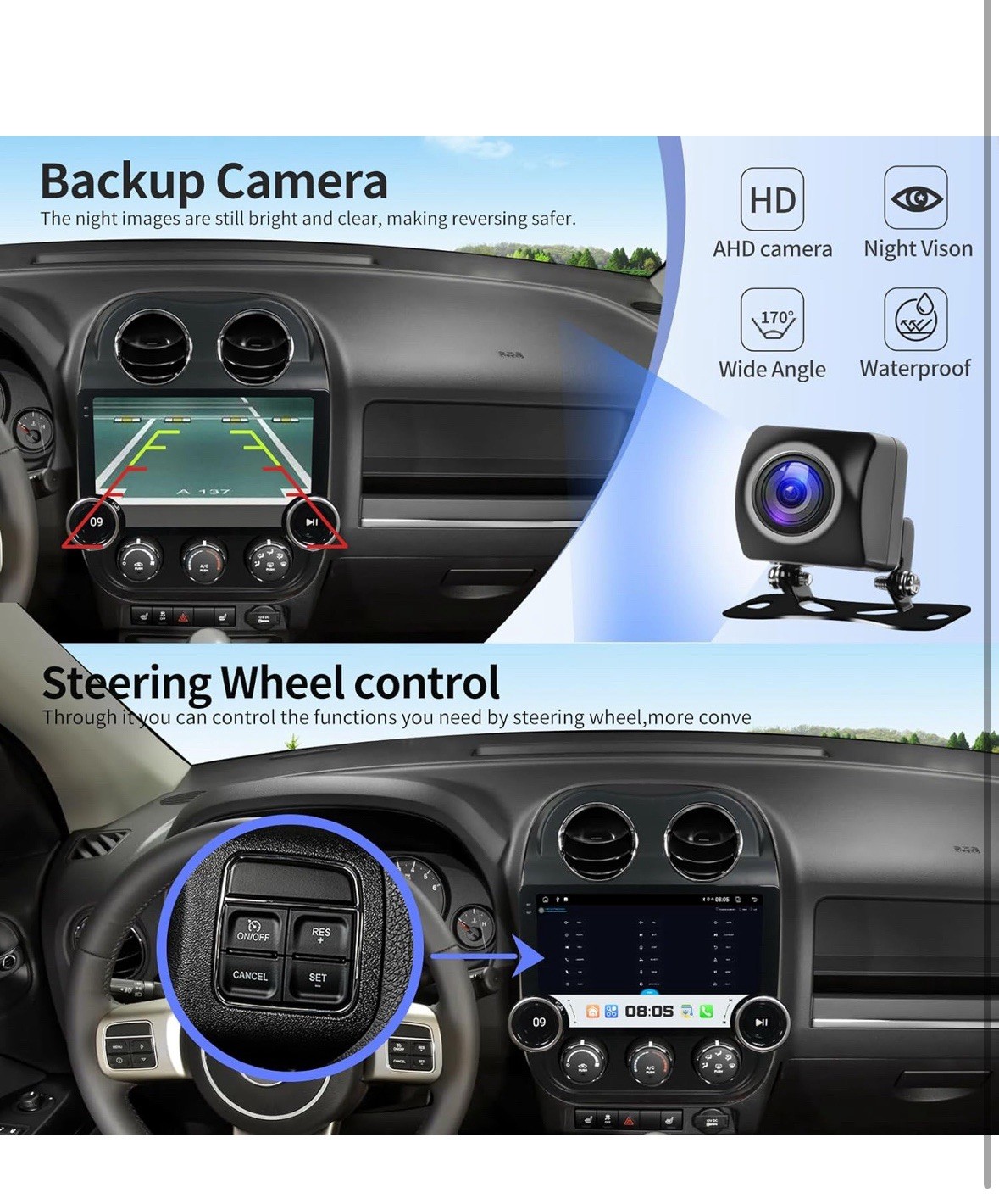 Toeeklsa Car Radio Stereo For Jeep Compass Patriot 2010-2016