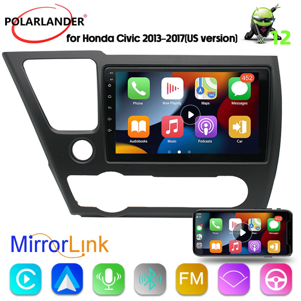 Car Radio Stereo for Honda Civic 2013-2017 2+32G 9″ CarPlay Android Auto