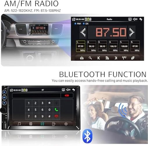 Double Din Car Stereo, 7 Inch HD Touch Screen Car Radio with Backup Camera,