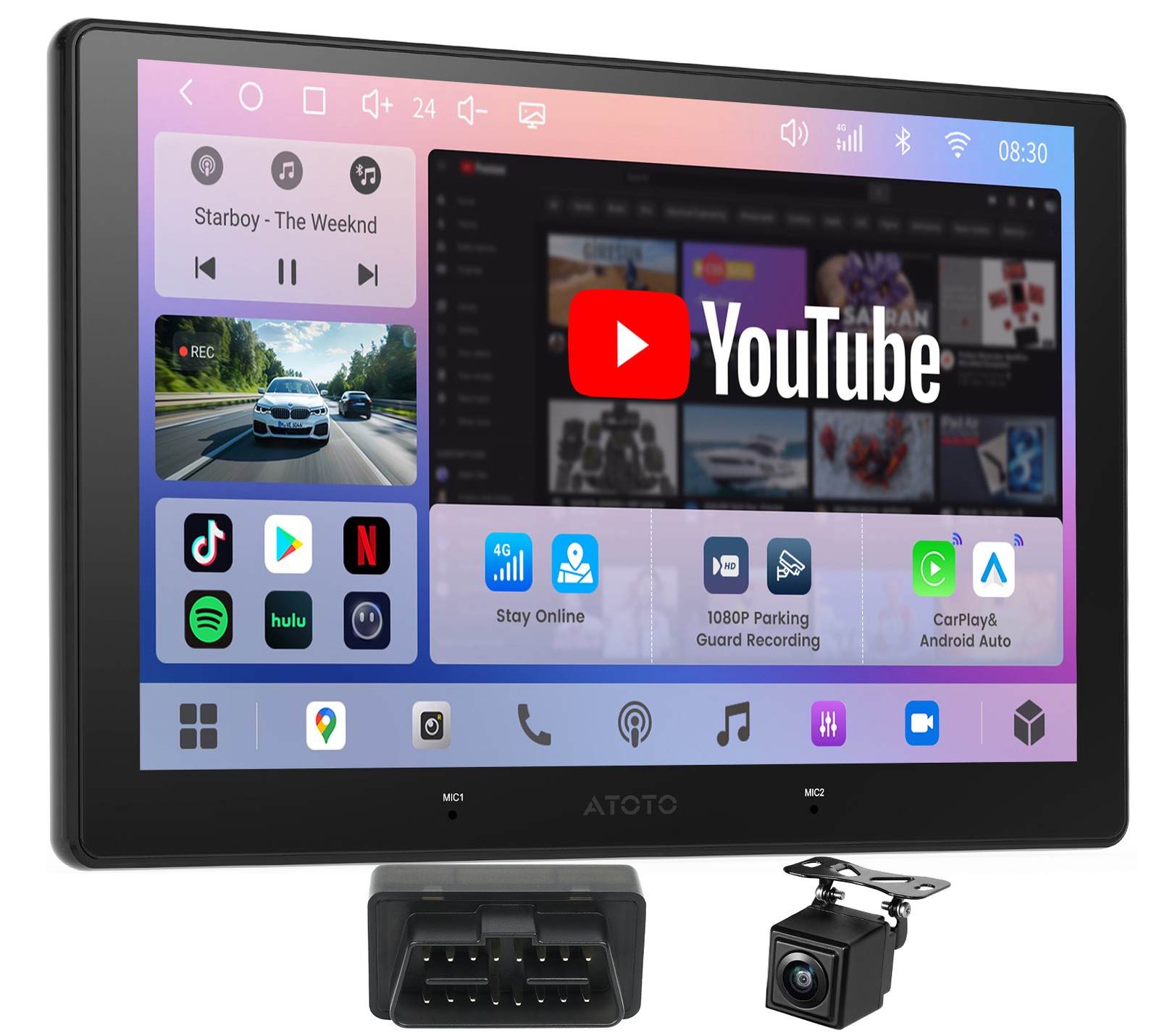 ATOTO S8 Gen4 9″ Android Double DIN Car Stereo 4G LTE Remote Live View 4G+64G