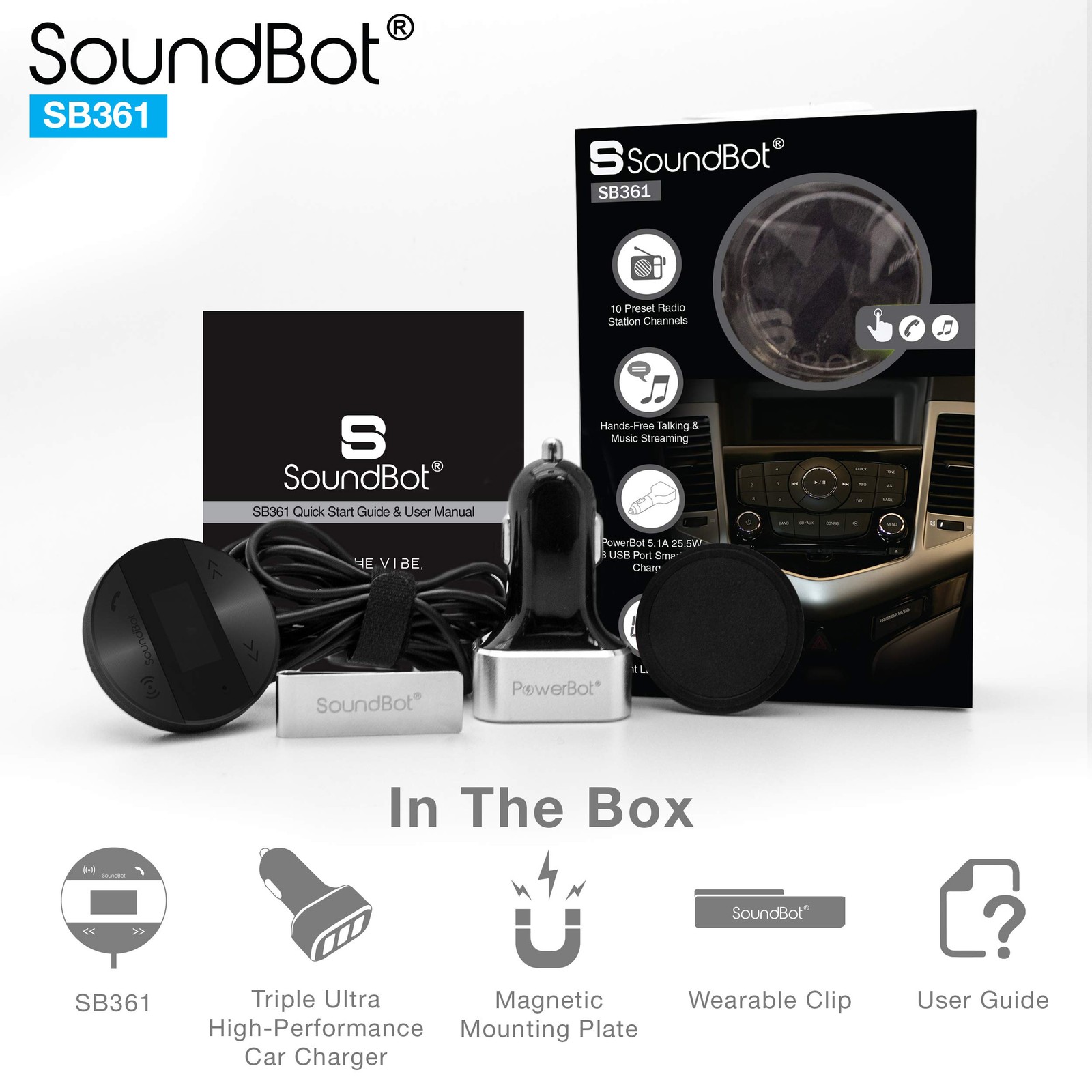 SB361 FM Radio Wireless Car Kit Universal Receiver Transmitter Accessory Full…