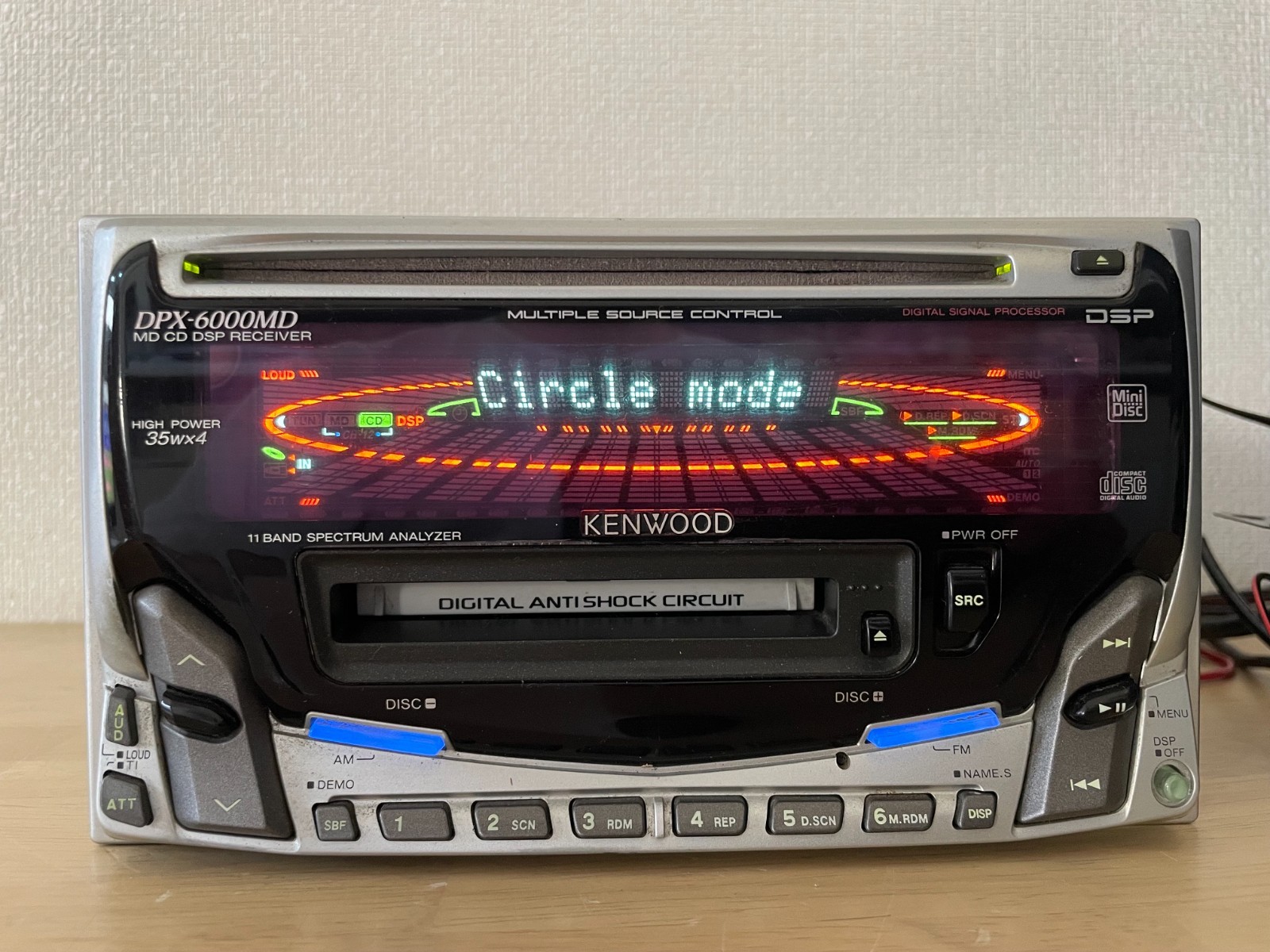 Kenwood DPX-6000MD 2DIN Car Audio CD MD Bluetooth Player Tested Working