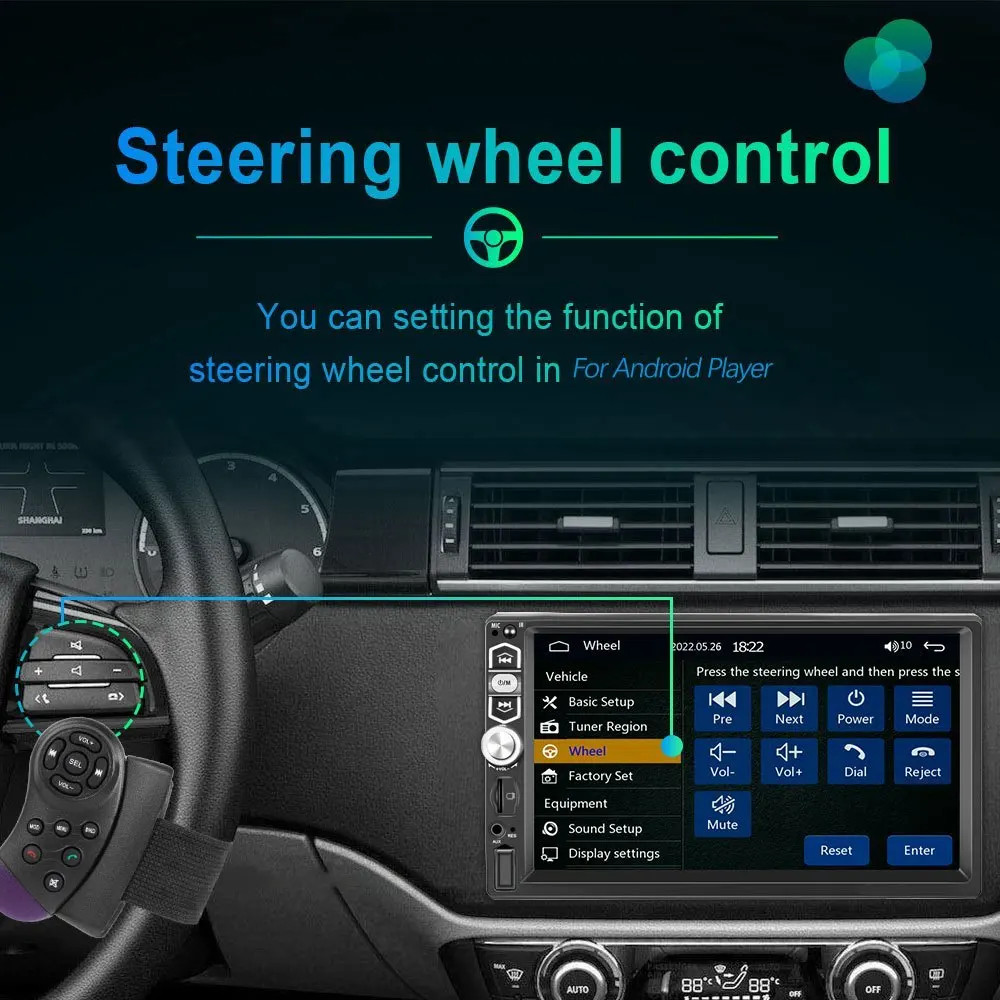 7” Car Stereo Radio B-T Hands Free Calling 2DIN MP5 Player Screen mirror link