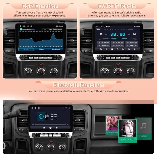 10.1″ Car Radio Stereo for Dodge RAM 1500 2500 3500 2GB+64GB 10.1′′ with Camera