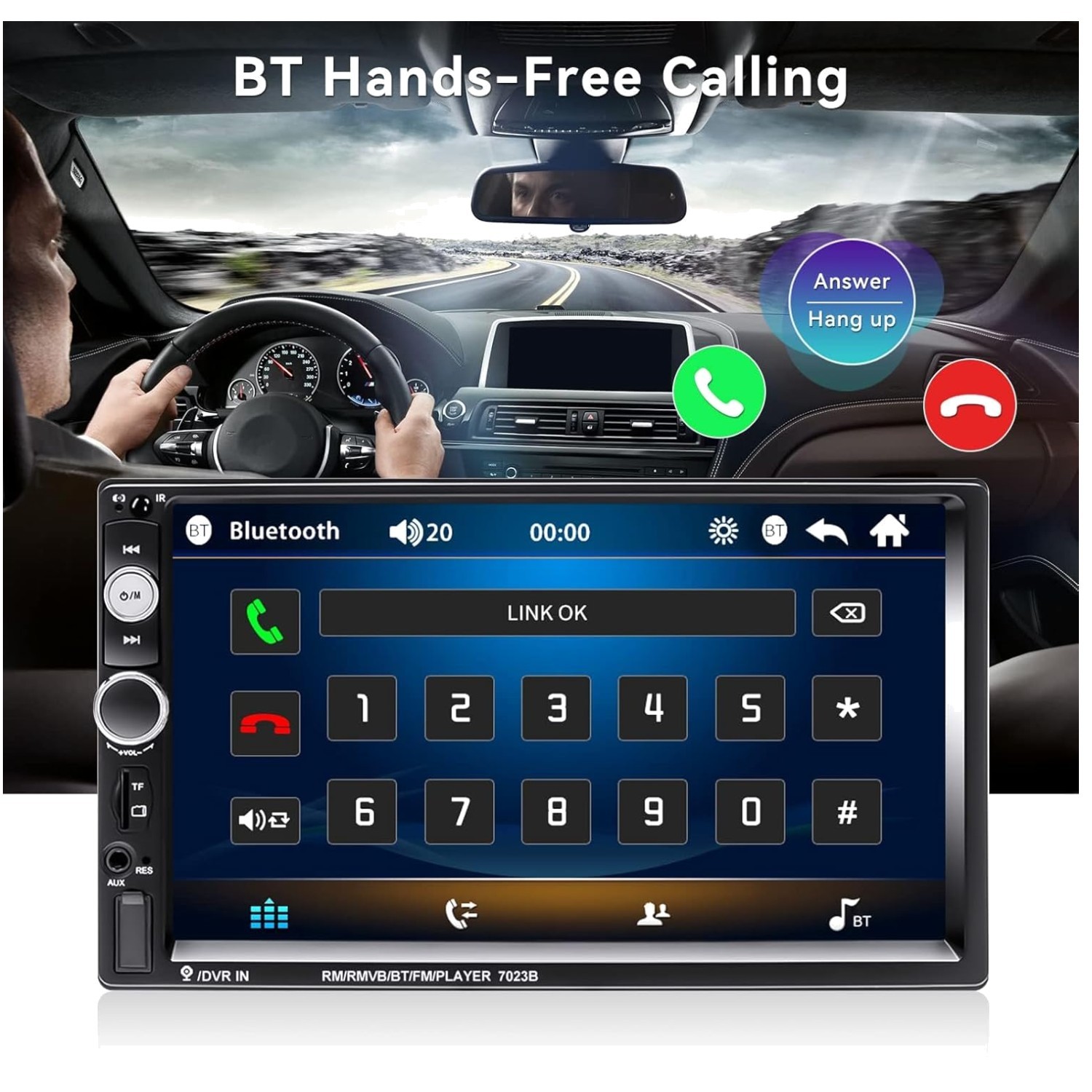7″ Bluetooth Car Stereo MP5 Player + Backup Camera
