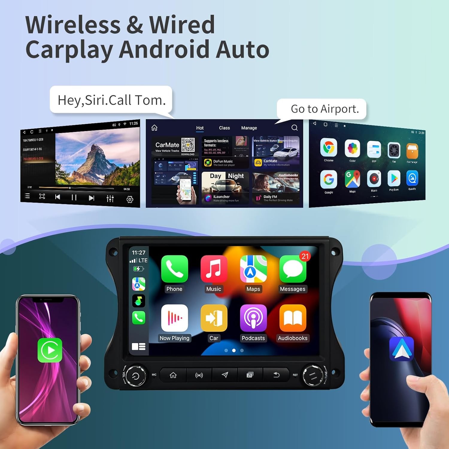 For Jeep Wrangler JL & Gladiator JT 2018-2022 Car Radio Stereo Carplay GPS Navi