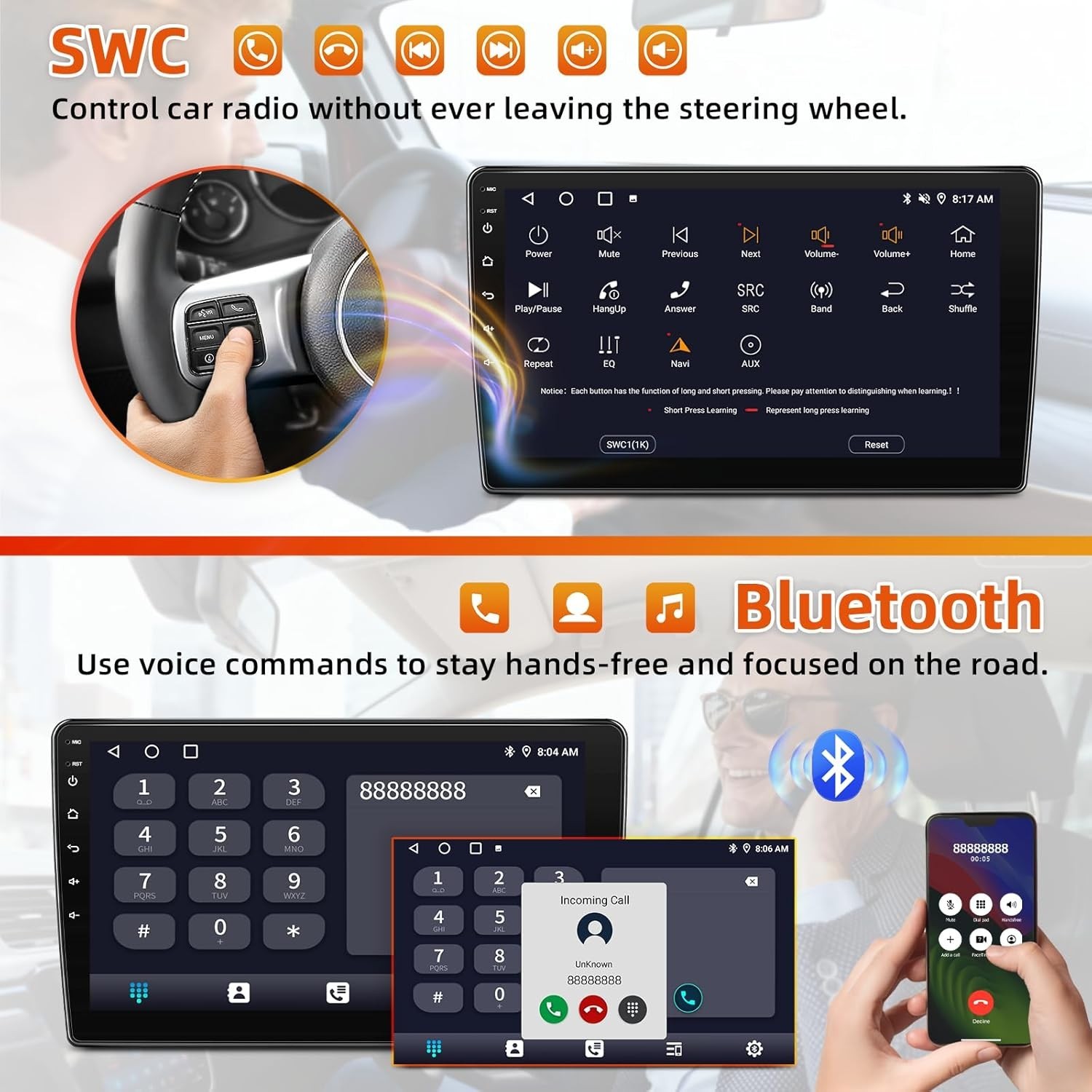 Wireless CarPlay Android Auto Stereo for Jeep Wrangler JK^