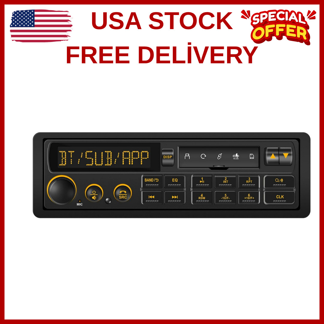 Bluetooth Retro Car Stereo Receiver – Single Din European Classic Look Radio …