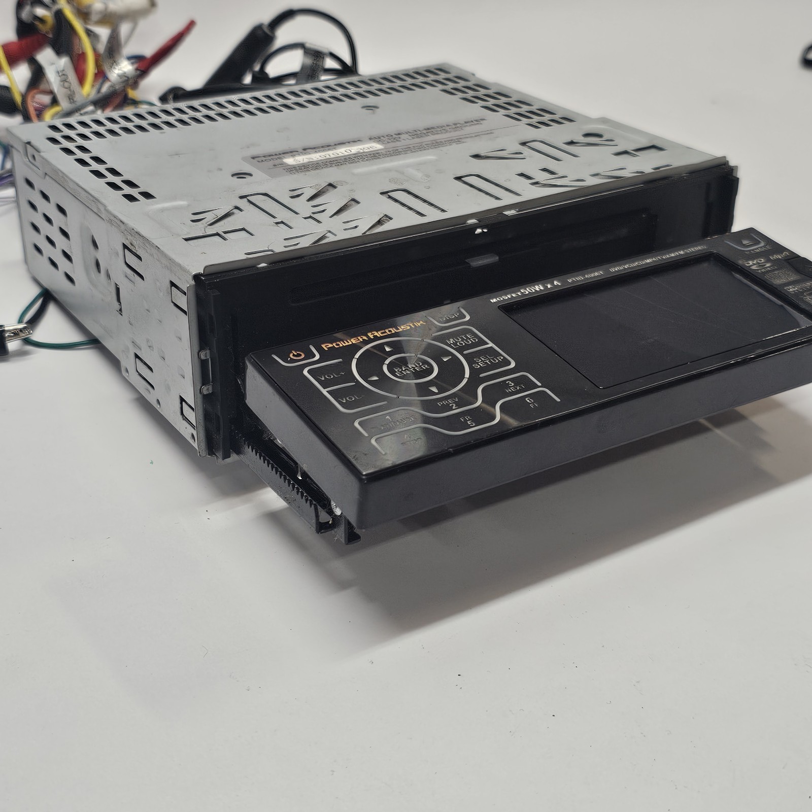 Power Acoustik Single DIN Reciever Car Stereo Radio PTID-4006T FOR PARTS/REPAIR