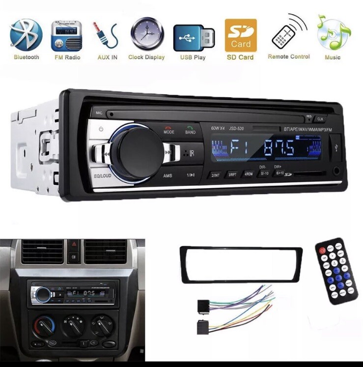 Bluetooth Car Stereo JSD-520 In-Dash FM Aux Input Receiver SD USB MP3 Player