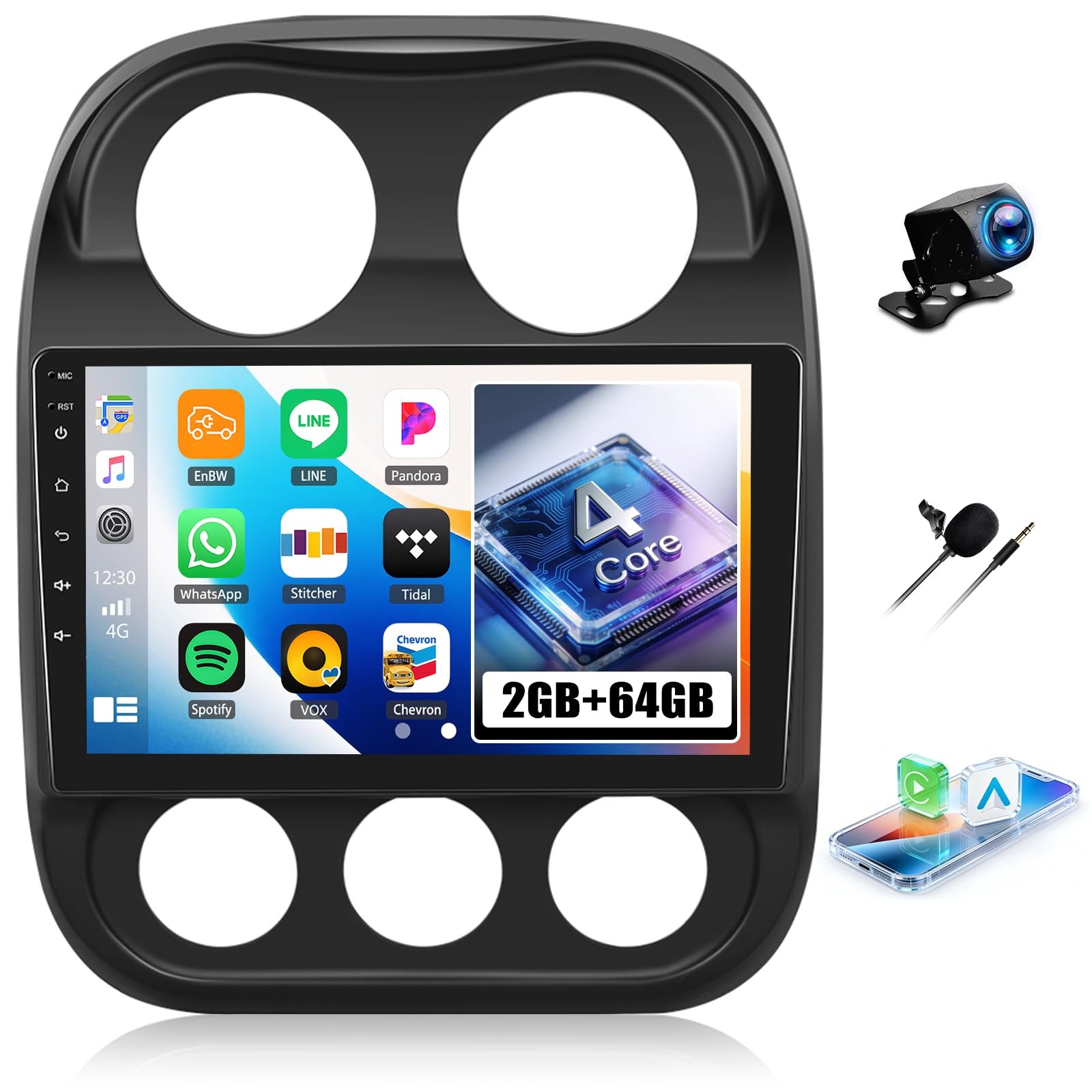 [4Core+64GB] Android 15 10.1 Inch IPS Touch Screen Car Stereo Radio for Jeep …