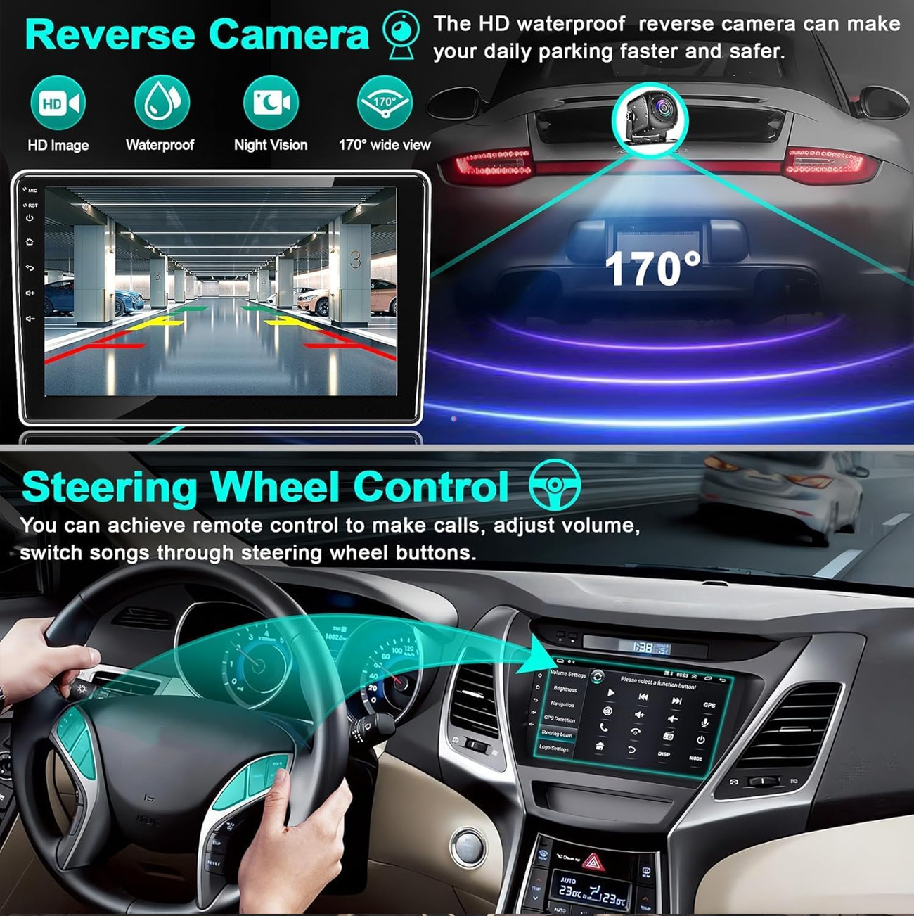 Car Radio Stereo Carplay For 2014-2016 Hyundai Elantra 4+64G 9in 4+64G Stereo