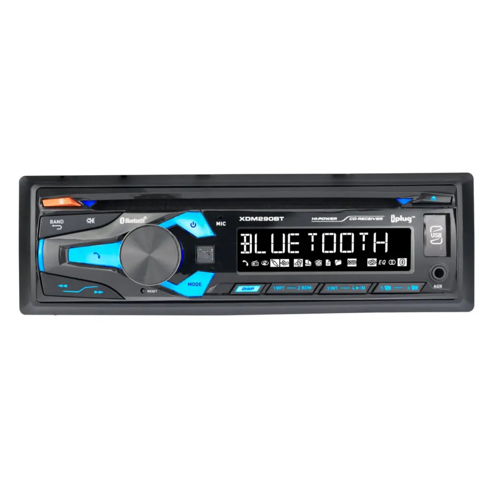 Dual In-Dash Bluetooth CD Stereo Receiver, 2x 6.5” 300W Speakers, Amp w/Kit
