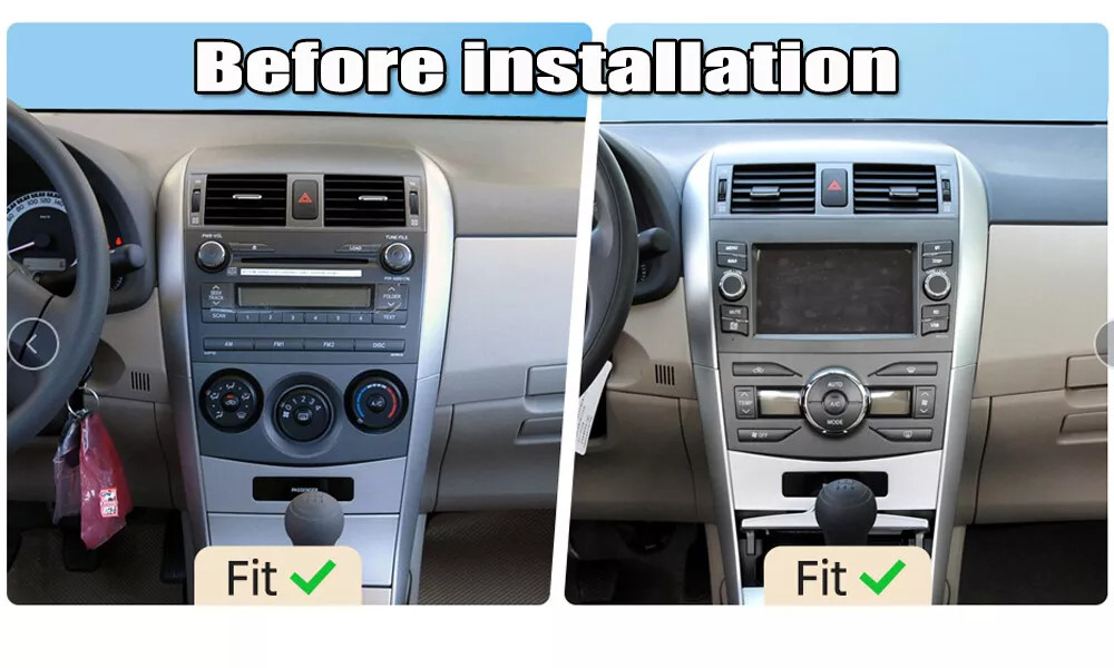 Apple Carplay Android15 Car Stereo GPS Radio Camera For Toyota Corolla 2009-2013