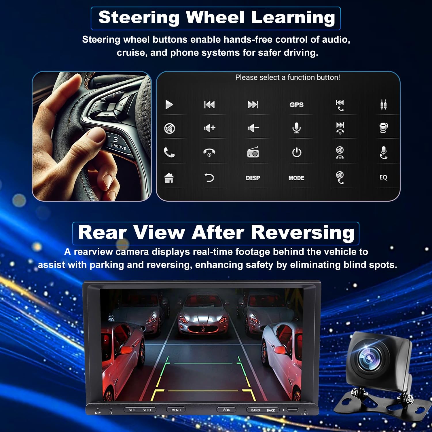7″ Touchscreen Wireless Carplay Stereo for 1995-2004 Tacoma, 1992-2002 4Runner