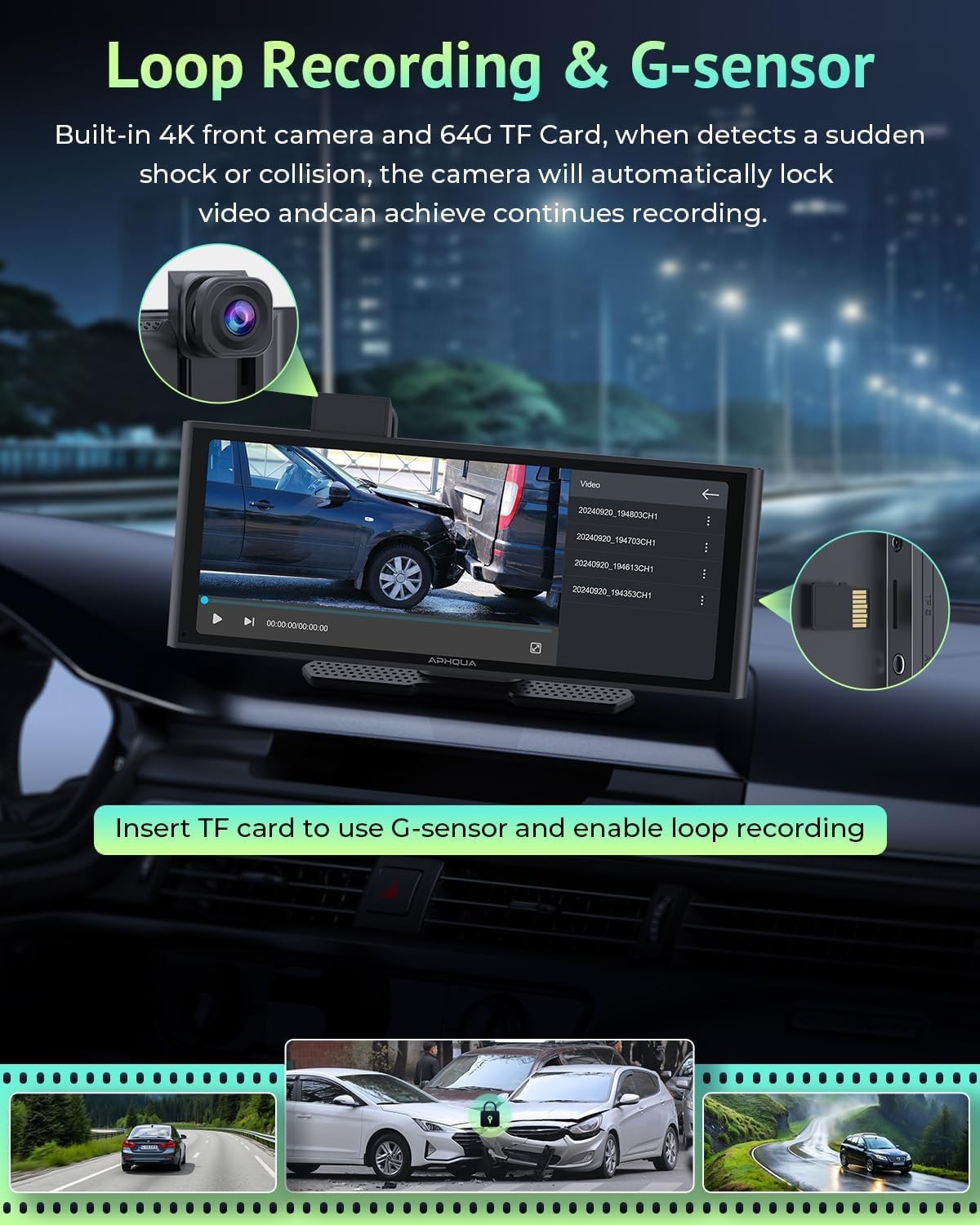 9.26″ 2.5K Dash Cam Car Stereo Radio Apple Carplay&Android Auto GPS+1080P Camera