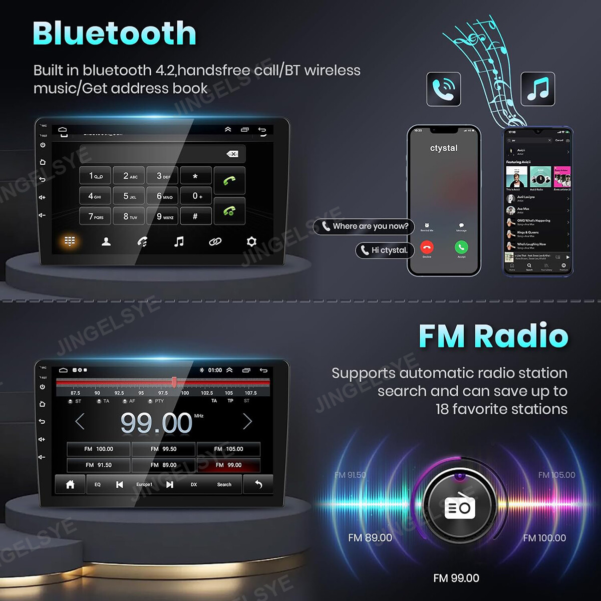 9″ Android Car Sluetooth For TOYOTA COROLLA 2009-2013 CarPlay Auto FM WIFI Navi