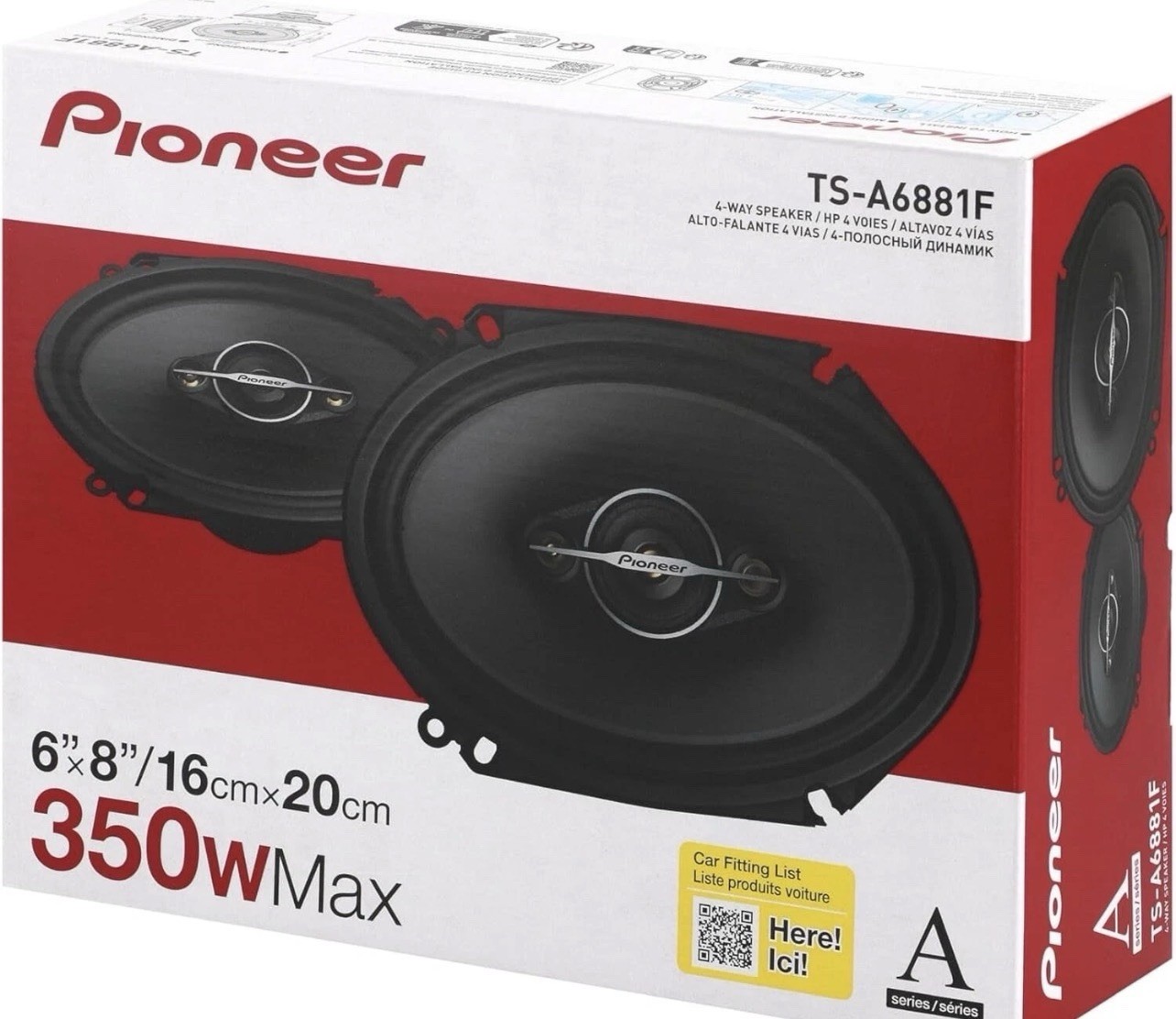 Pioneer TS-A6881F 350 Watt 6″ x 8″ 4-Way Coaxial Car Audio Speaker 6×8″ 5″ x 7″