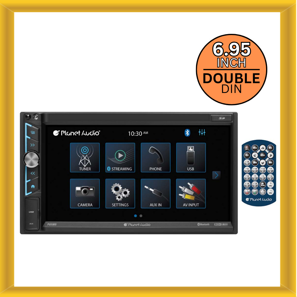 Planet Audio 2 DIN 6.95-inch Mechless Car Head Unit with Bluetooth (No CD/DVD)