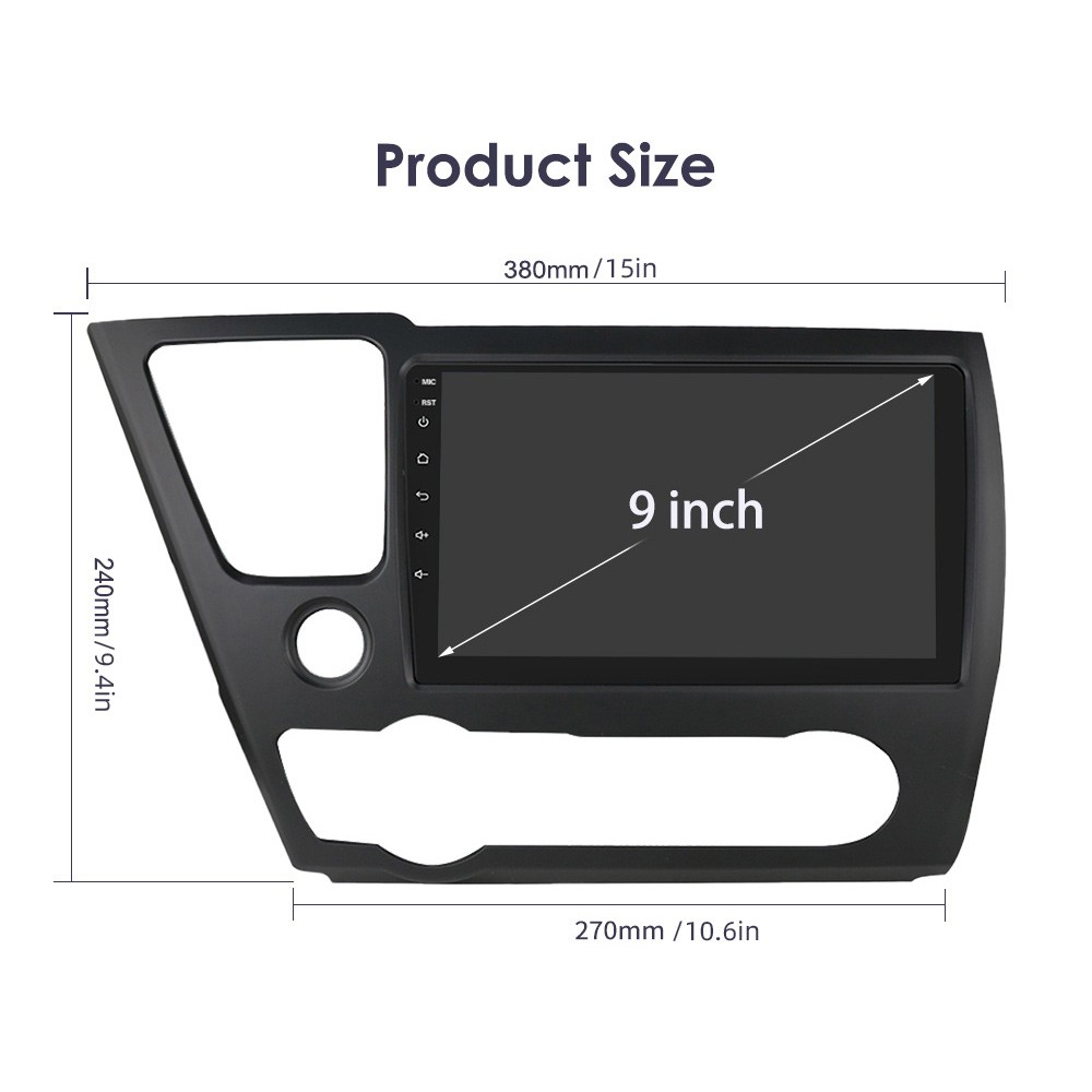 2+32G Car Radio Stereo for Honda Civic 2013-2017 9″ CarPlay Android Auto