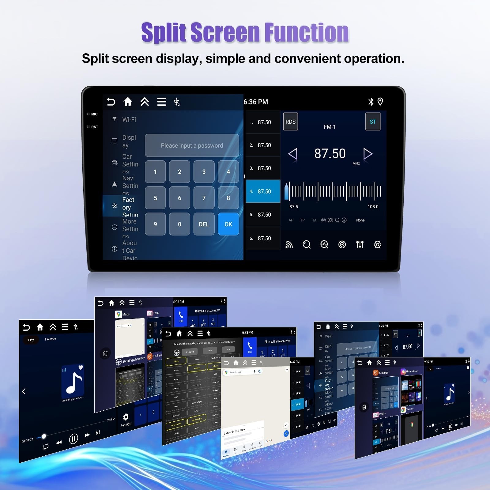 4+64G Car Stereo FOR Mini R56 R60 9″ CarPlay Android 15 HD WiFi GPS 1280*800