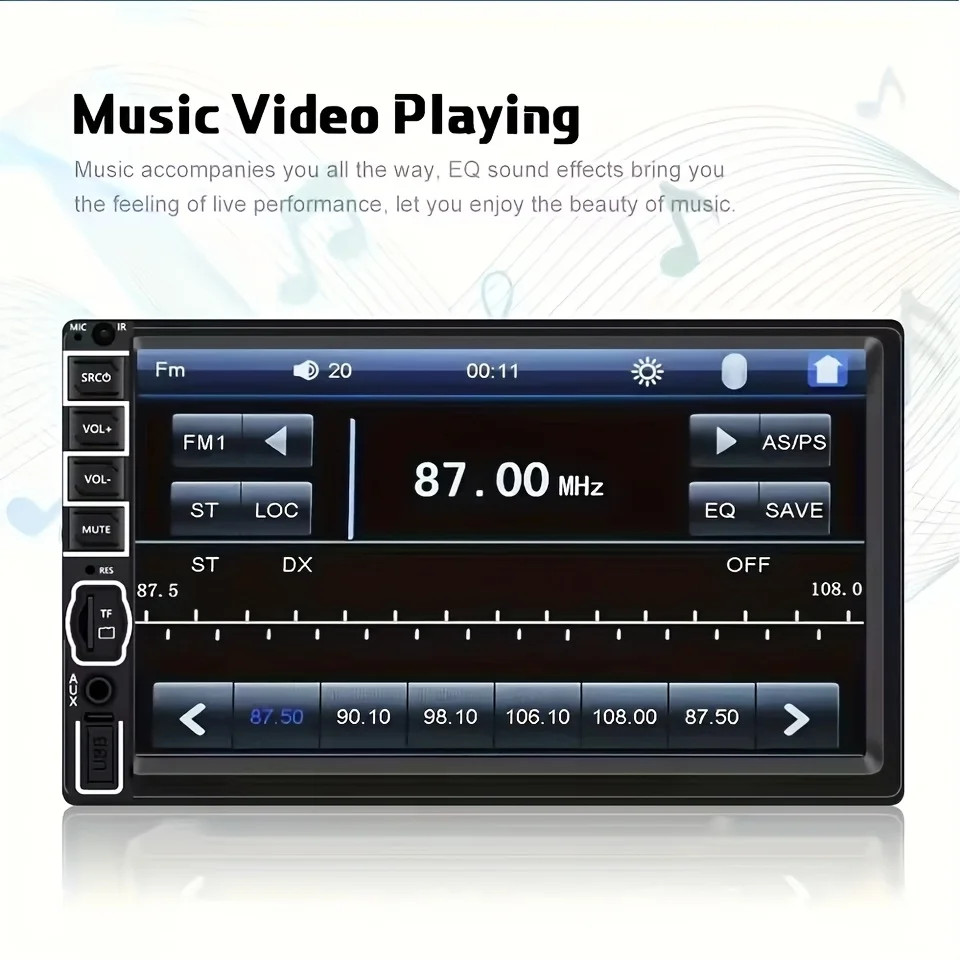 7 Inches Car Radio Stereo 1DIN Bluetooth FMB AUX Audio MP5 Player + Camera