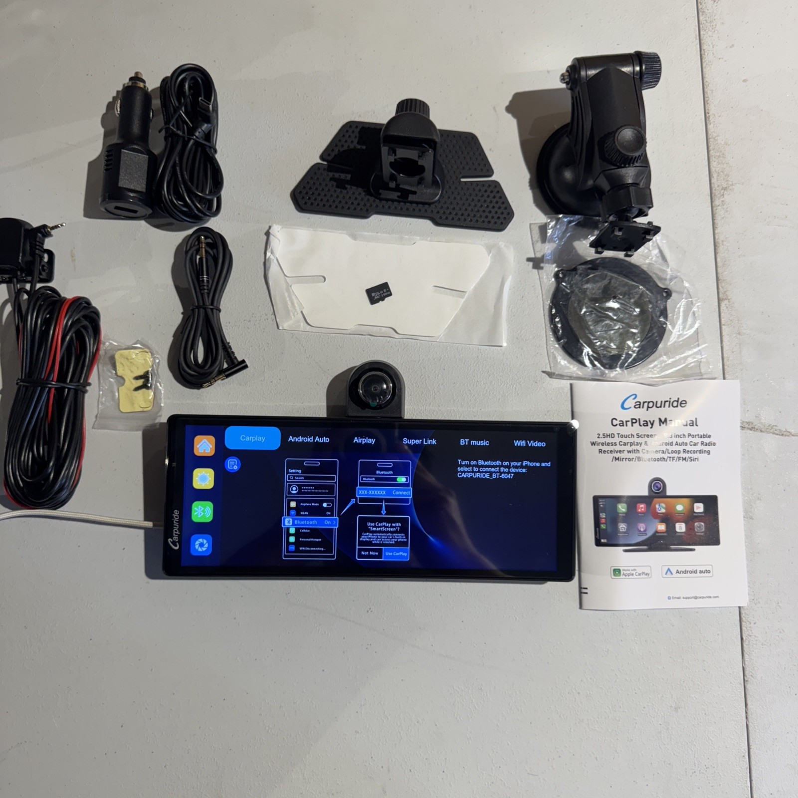 CARPURIDE W903 Smart Multimedia Wireless Carplay Android Auto With Dash Camera