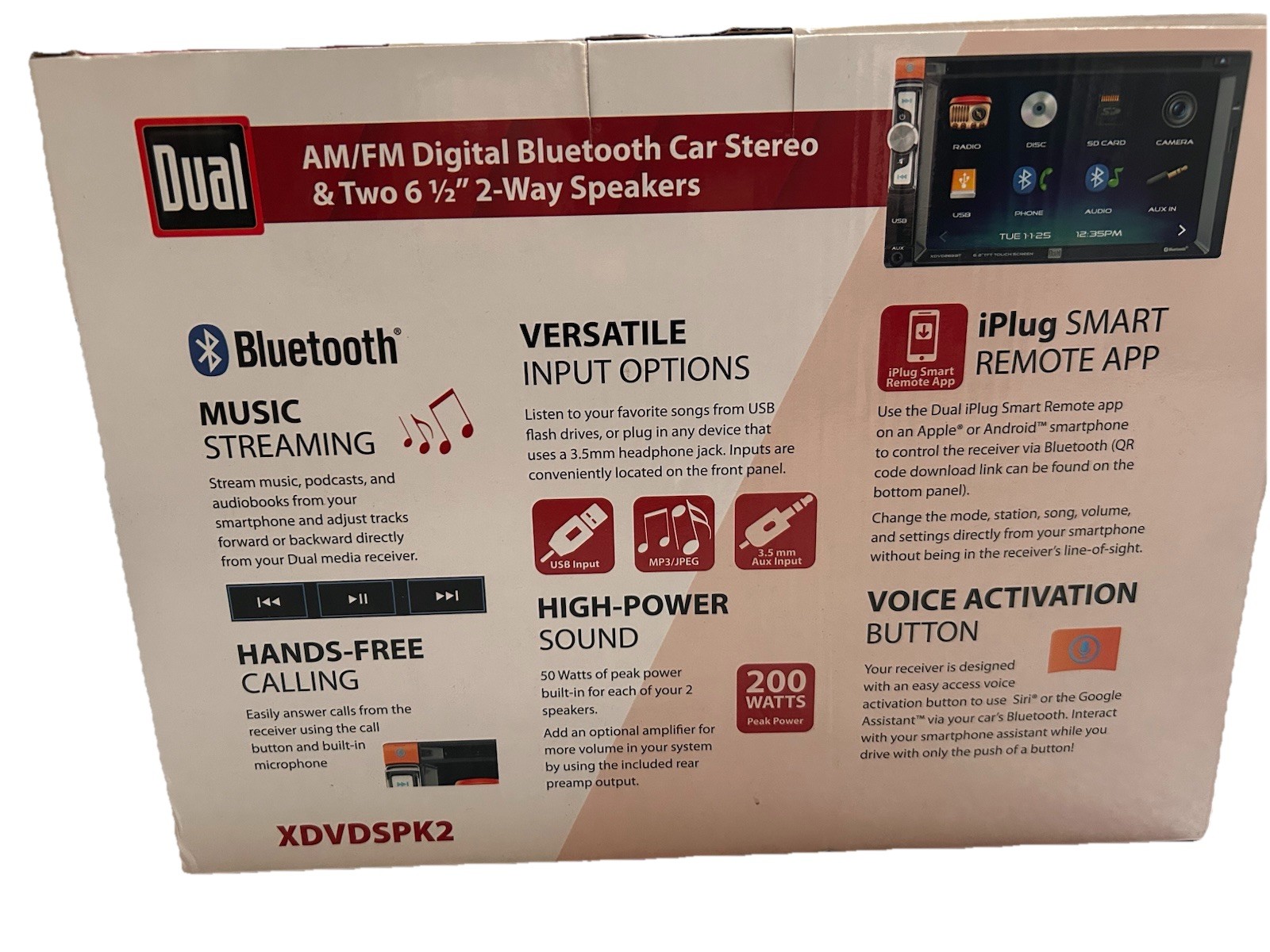 Dual Car DVD Multimedia Receiver and Two 6.5 2-way Speakers (XDVDSPK2) New