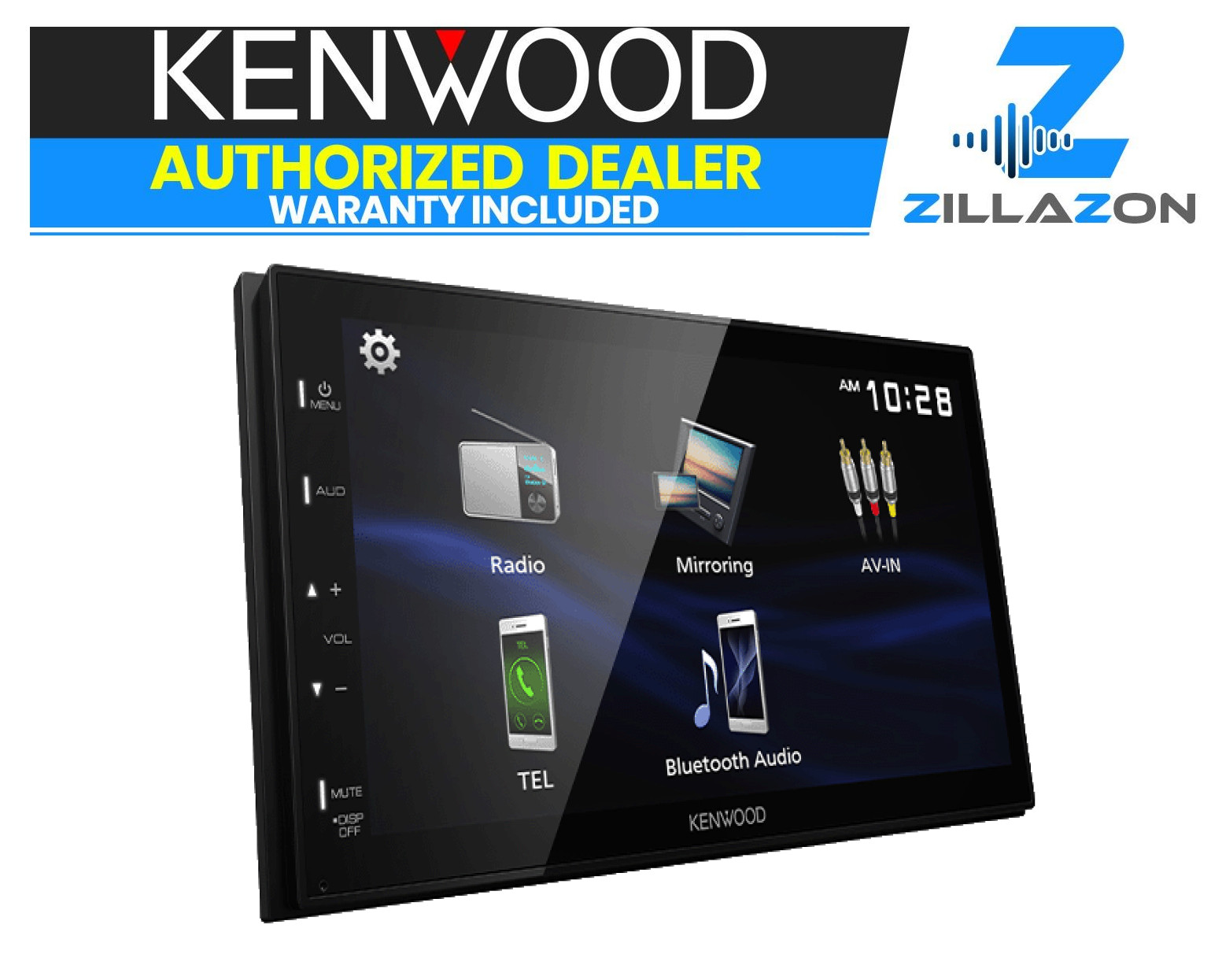 Kenwood DMX129BT 6.8″ LCD Touchscreen Digital Car Stereo AM FM Bluetooth USB