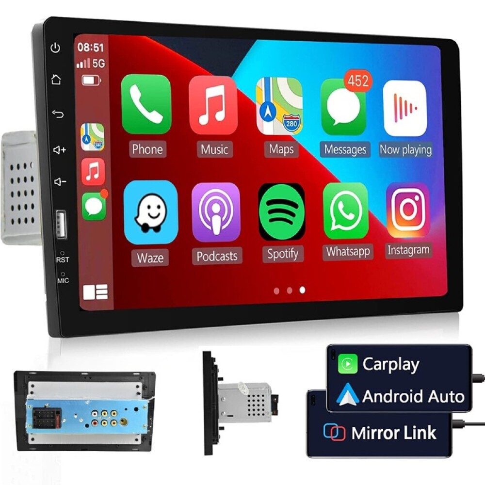 Single 1Din 9″ Car Stereo Radio Apple CarPlay Andriod Auto Touch Screen BT AM/FM