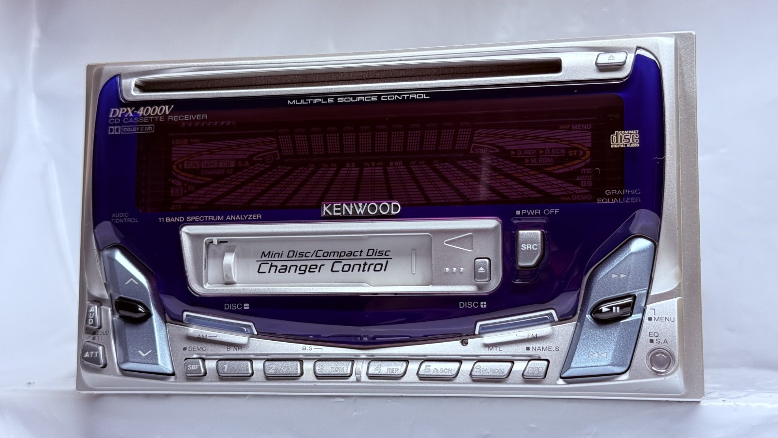 KENWOOD DPX-4000V 2DIN CD Cassette Car Stereo w/ External Bluetooth Japan Tested