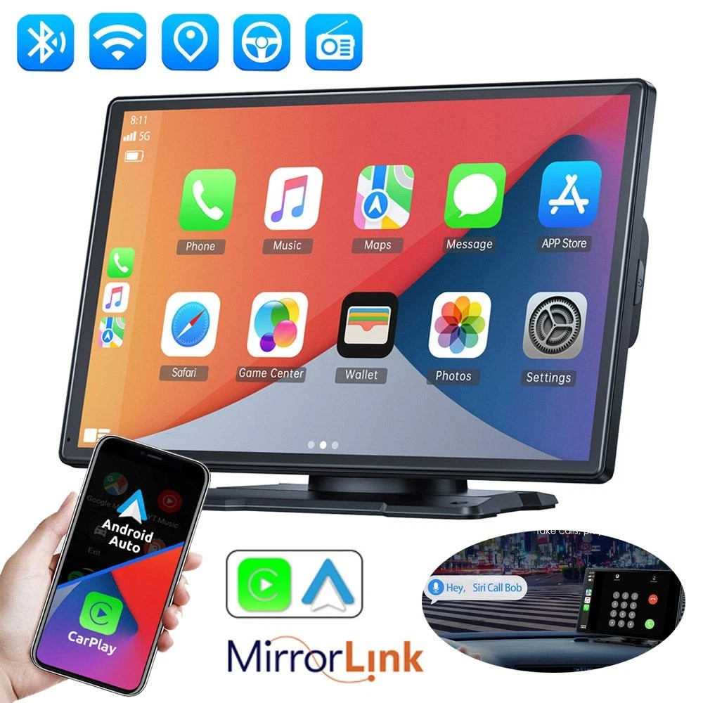 9″ 9.26″ Portable Car Wireless Apple CarPlay Android Auto FM Touch Screen Radio