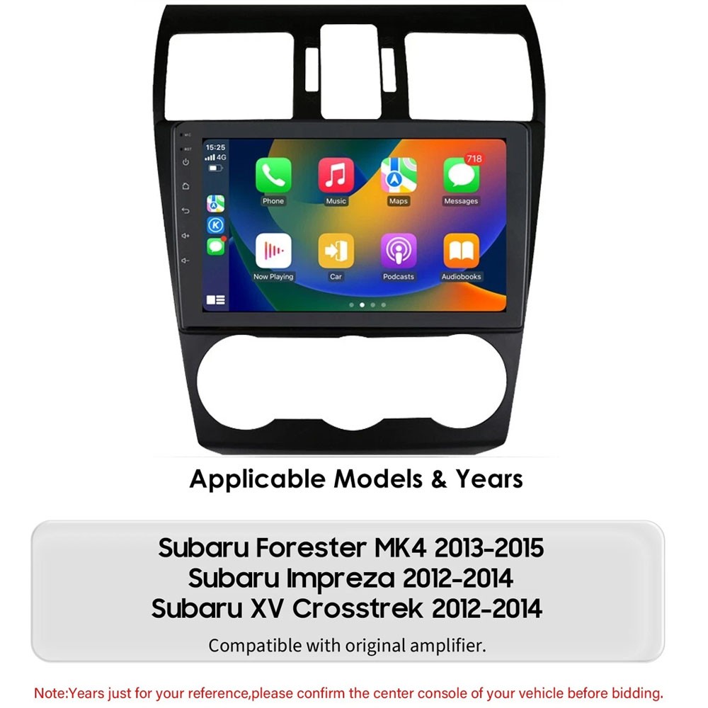 CarPlay Android Auto Stereo Radio 64G SWC For Subaru Forester Impreza 2012-2014