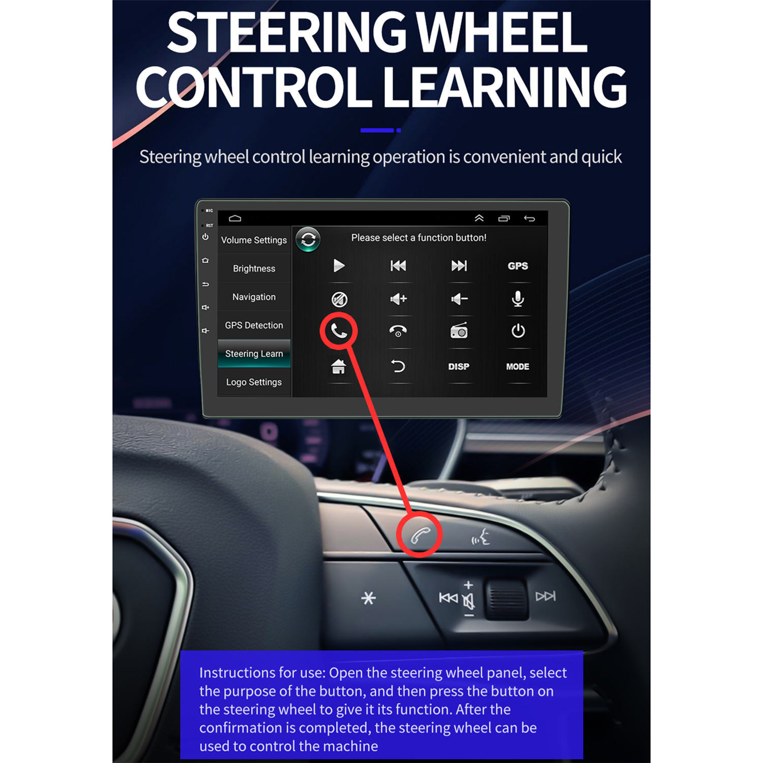 2-DIN Android 10.1 Car Radio 1+16GB 9inch Touch Screen GPS Bluetooth WIFI S-9090