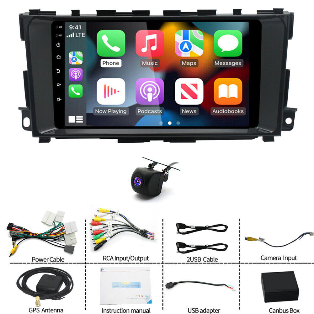 4+64GB For 2013-2018 Nissan Altima Apple Carplay Android 13 Car Stereo Radio GPS