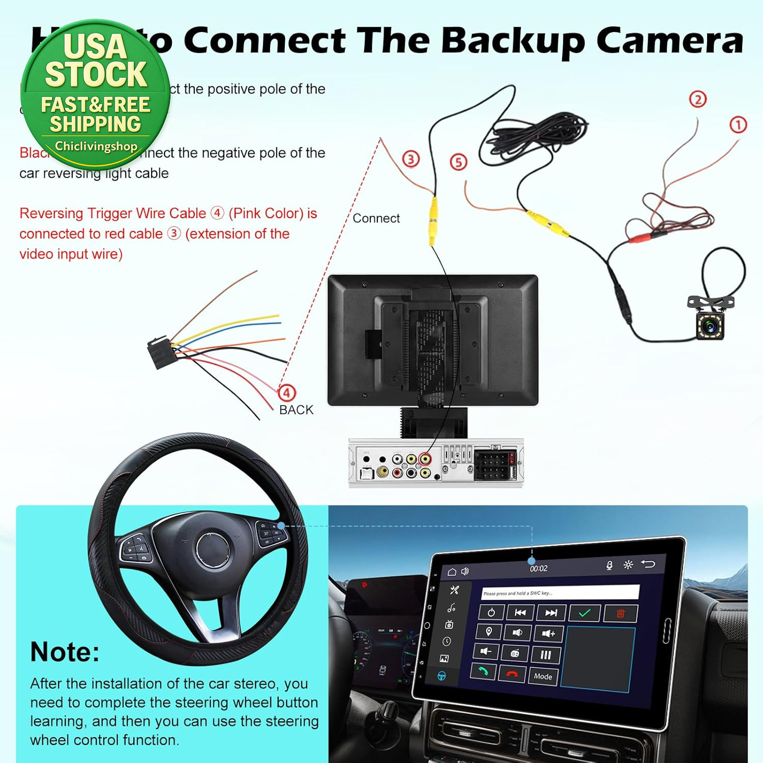 10.1 Inch Single Din Touchscreen Car Stereo Wireless Carplay Android Auto