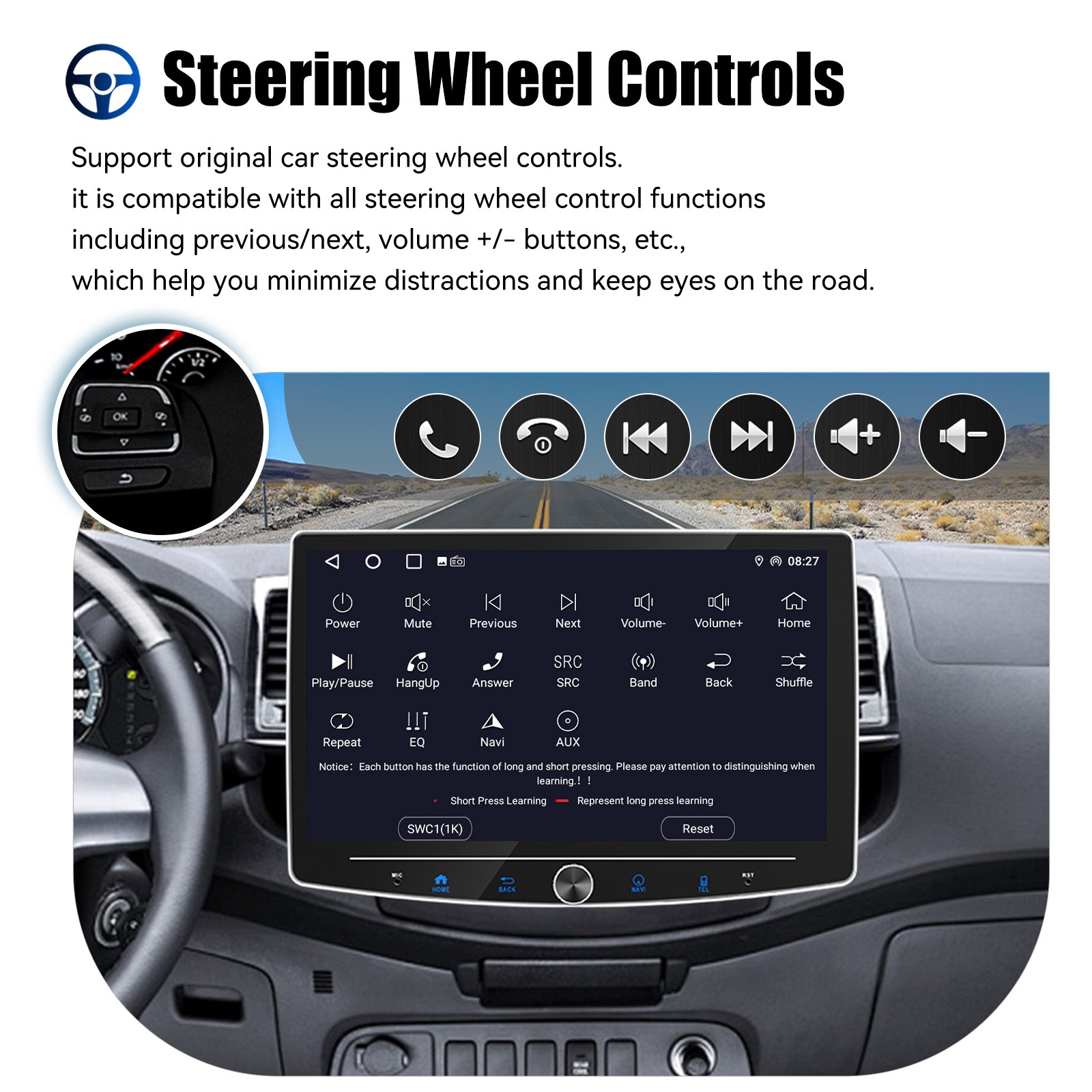 Bluetooth Car Stereo Audio In-Dash FM Aux Input Receiver Radio Player AUX,TF,USB
