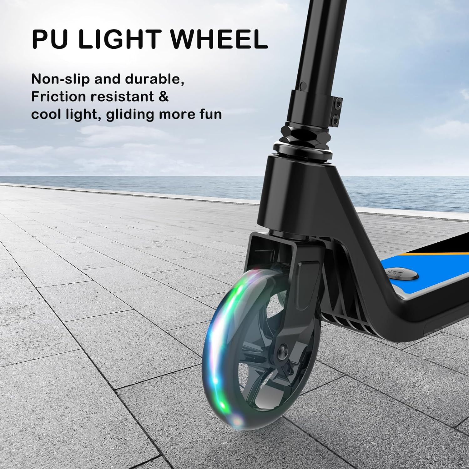 Electric Scooter for Kids Age 6-10, Kick-Start Boost Scooter with Adjustable Spe