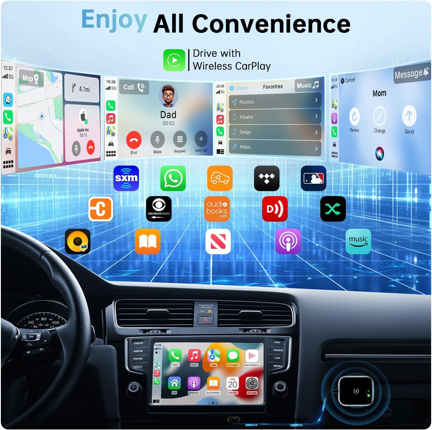 Adaptador CarPlay para Apple CarPlay: fácil actualización de CarPlay con cable